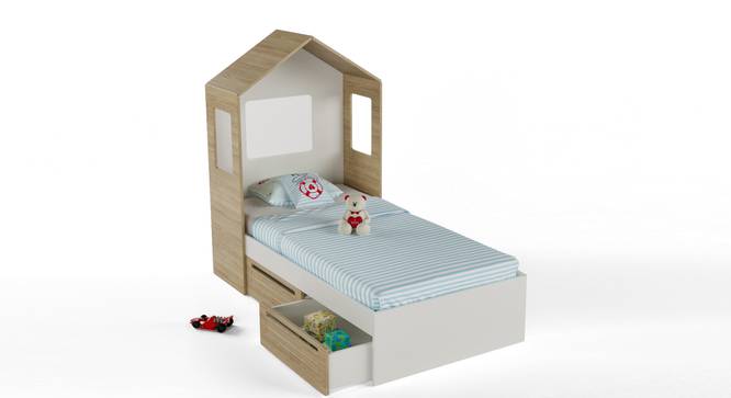 Pine Tree Storage Bed By Boingg! (Oak, Matte Finish) by Urban Ladder - Design 1 Side View - 349594