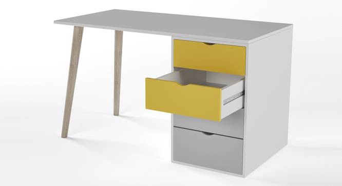 Philosopher Study Table By Boingg! (Yellow, Matte Finish) by Urban Ladder - Design 1 Side View - 349602