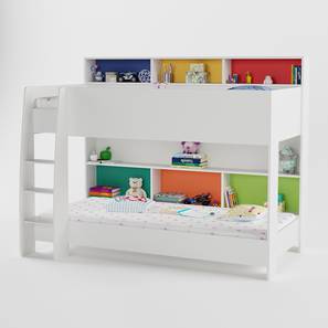 Kids Bunk Beds Design Engineered Wood Bunk Bed in White Colour