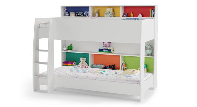 Rainbow Storage Bunk Bed By Boingg! (White, Matte Finish) by Urban Ladder - Design 1 Side View - 349660