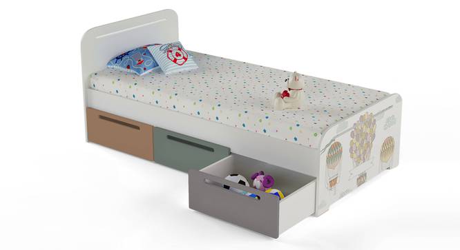 Simply Perfect Storage Bed By Boingg! (Light Grey, Matte Finish) by Urban Ladder - Design 1 Side View - 349712