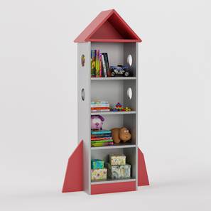 Book Shelf Design Space Champ Bookshelf (Red, With Shelves Configuration, Red & Silver Finish)
