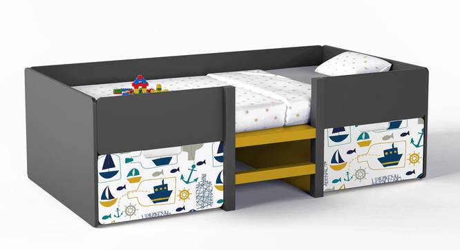 Step Up Storage Bed By Boingg! (Dark Grey, Matte Finish) by Urban Ladder - Design 1 Side View - 349785
