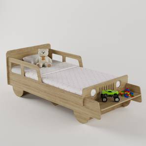 Bedroom Furniture In Junagadh Design Vroom Engineered Wood Bed in Oak Colour