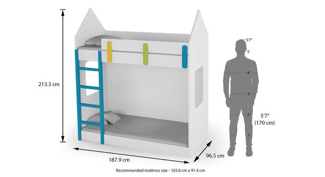 House Mates Bunk Bed By Boingg! (White, Matte Finish) by Urban Ladder - Design 1 Dimension - 349925