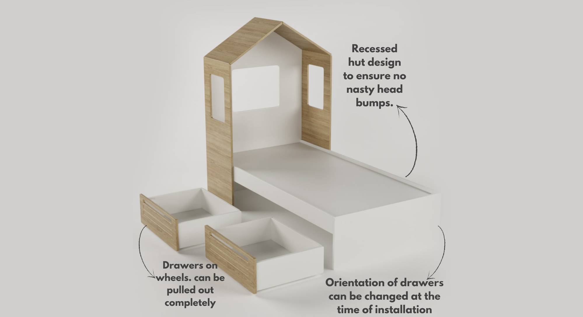 Pine Engineered Wood Box storage Bed in Oak Colour Urban Ladder