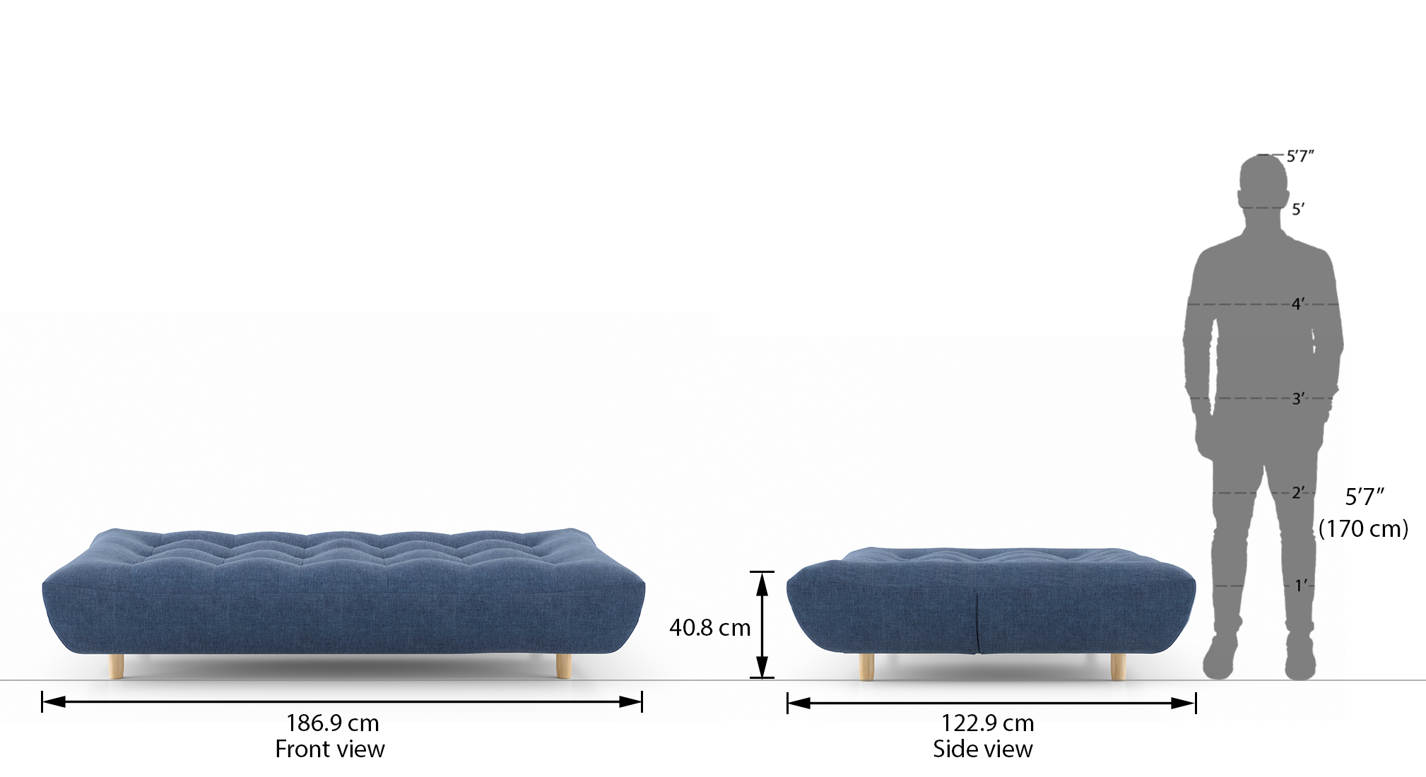 Palermo sofa cum bed midnight indigo blue dim2