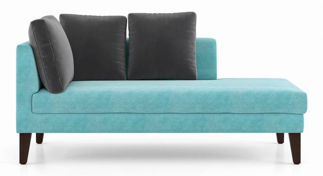 Sigmund Day Bed (Right Aligned, Icy Turquoise Velvet) by Urban Ladder - Front View Design 1 - 350184