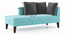 Sigmund Day Bed (Left Aligned, Icy Turquoise Velvet) by Urban Ladder - Image 1 Design 1 Cross View - 350195