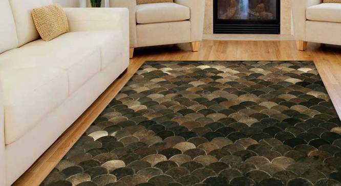 Curvy Rug (Rectangle Carpet Shape, Dark Brown, 305 x 244cm  (120" x 90") Carpet Size) by Urban Ladder - Design 1 Full View - 350416