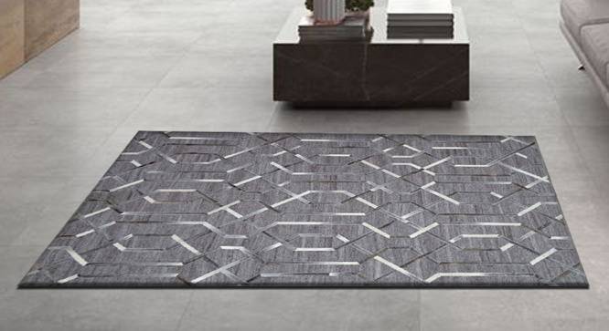 Floss Rug (Grey, Rectangle Carpet Shape, 122 x 183 cm  (48" x 72") Carpet Size) by Urban Ladder - Design 1 Full View - 350828