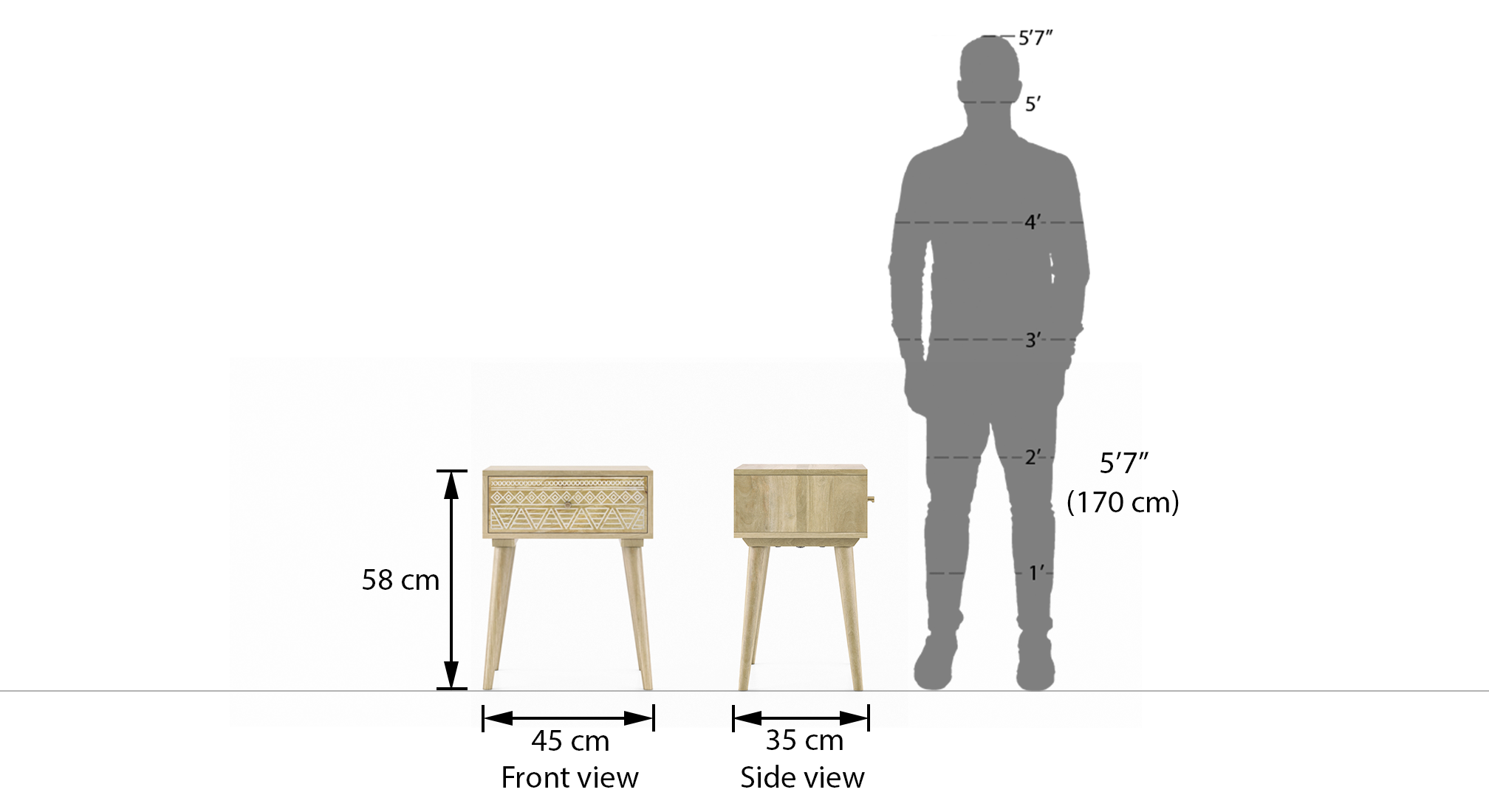 Ivara side table finish natural dim1