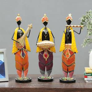 Krishna Idols Design Multi Coloured Iron Showpiece