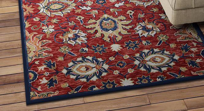 Summer Carpet (Red, Rectangle Carpet Shape, 244 x 152 cm  (96" x 60") Carpet Size) by Urban Ladder - Design 1 Half View - 352011