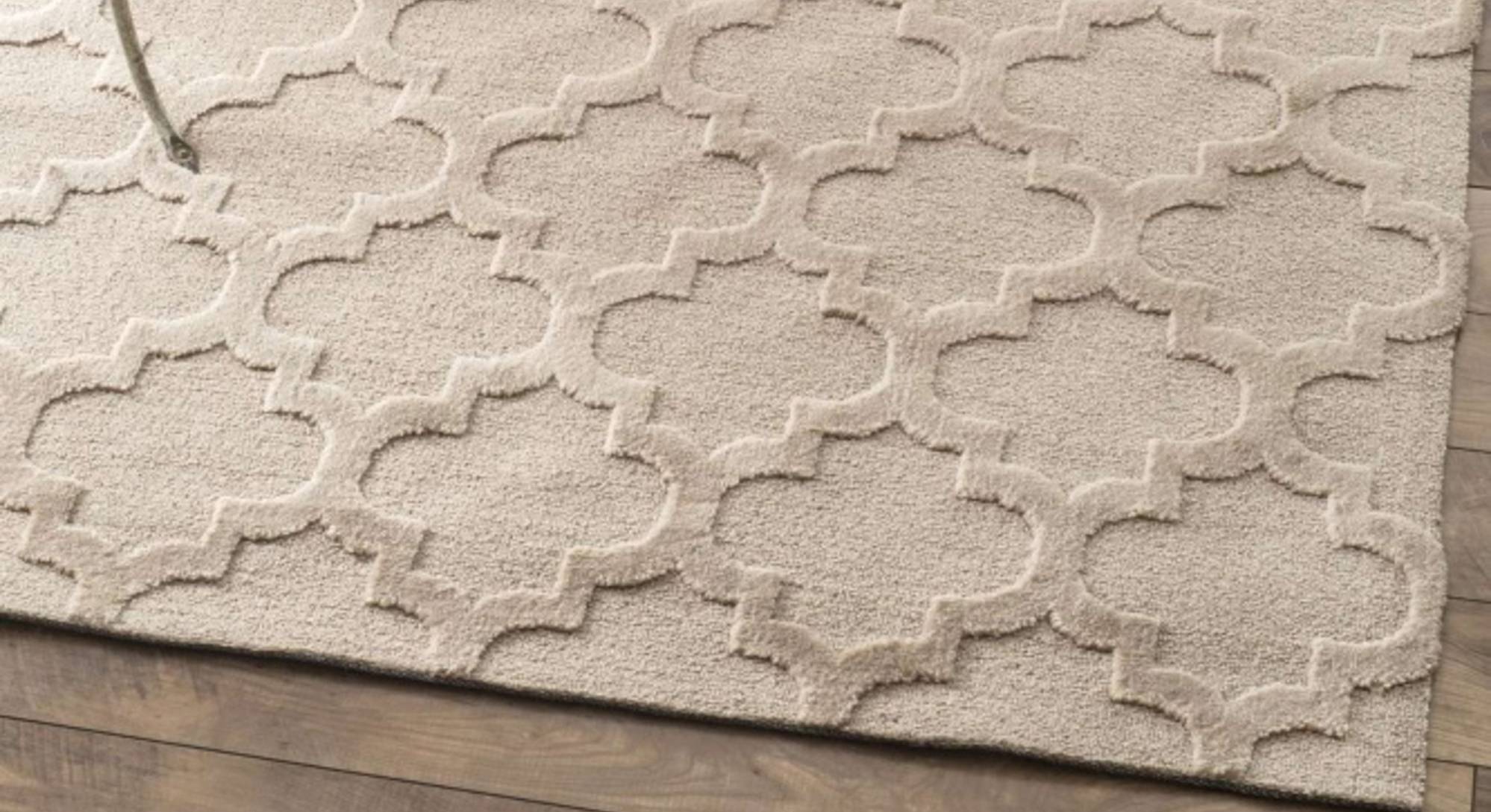 Beige Geometric Hand Tufted Wool 4 X 6 Feet Carpet Urban Ladder