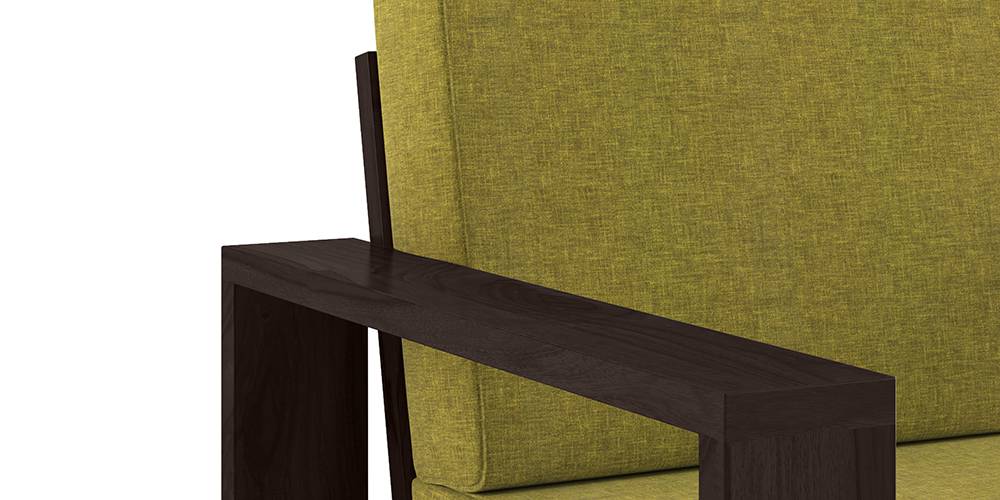 Parson Wooden Sofa American Walnut Finish (Green Olivia) Urban Ladder