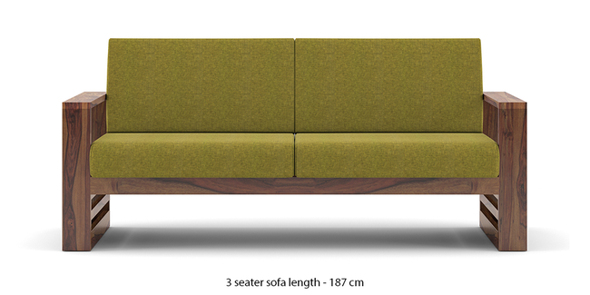 Parson Wooden Sofa Teak Finish (Green Olivia) (Teak, 1-seater Custom Set - Sofas, None Standard Set - Sofas, Fabric Sofa Material, Regular Sofa Size, Regular Sofa Type, Green Olivia)