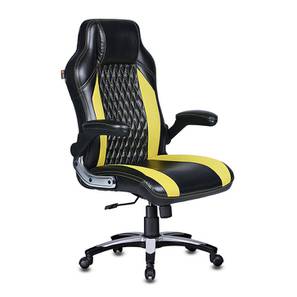 Office Chairs Design Adiko Swivel Leatherette Study Chair in Yellow / Black Colour