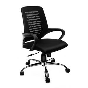 Computer Chair With Wheel Ergonomic Design Merrell Plastic Study Chair in Black Colour