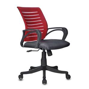 Orion High Back Ergonomic Chair Design Traye Swivel Plastic Study Chair in Red / Black Colour