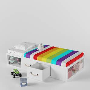 Bedroom Furniture In Kakinada Design Collected Cool Engineered Wood Box storage Bed in White Colour