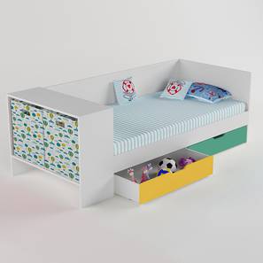 Kids Beds With Storage Design Corner Office Engineered Wood Drawer storage Bed in Caribe Colour