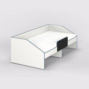 White Bed Design Hangout Engineered Wood Non Storage Bed in White Colour
