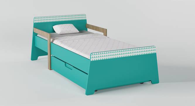 Jujube Bed-Teal (Teal, Matte Finish) by Urban Ladder - Cross View Design 1 - 356482