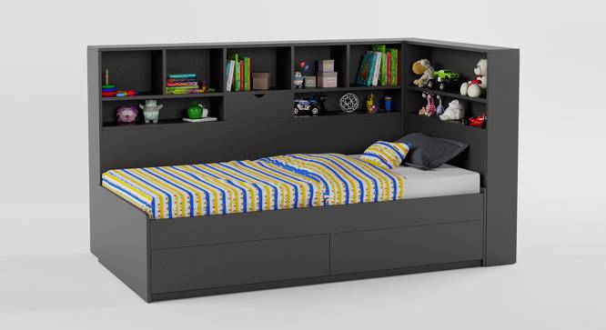 Megatron Bed-Dark Grey (Dark Grey, Matte Finish) by Urban Ladder - Cross View Design 1 - 356496