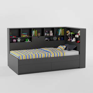 Kids Beds With Storage Design Megatron Engineered Wood Box storage Bed in Dark Grey Colour