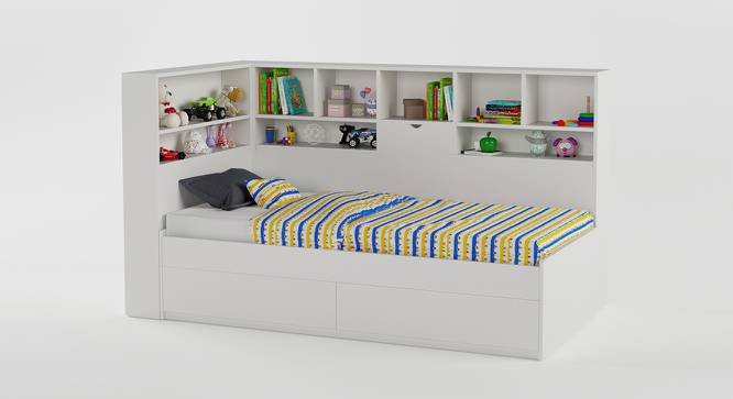 Megatron Bed-White (White, Matte Finish) by Urban Ladder - Front View Design 1 - 356500
