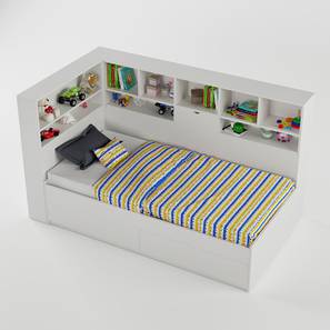 Kids Beds With Storage Design Megatron Engineered Wood Box storage Bed in White Colour