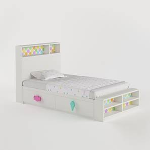Bedroom Furniture In Kamshet Design Optimus Prime Engineered Wood Box storage Bed in Pink Colour