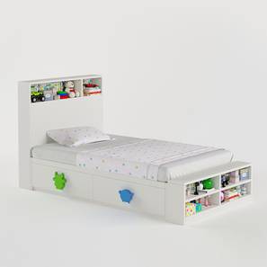 Bedroom Furniture In South Goa Design Optimus Prime Engineered Wood Box storage Bed in Yellow Colour
