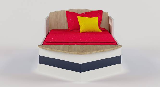 Sweet Sail Bed-White And Oak (Matte Finish, White and Oak) by Urban Ladder - Front View Design 1 - 356548