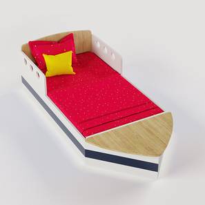 Kids Beds Without Storage Design Sweet Sail Engineered Wood Box Bed in White And Oak Colour