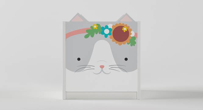 Hop On Top Toy Storage Boxes - Cat (White, Matte Finish) by Urban Ladder - Front View Design 1 - 356671