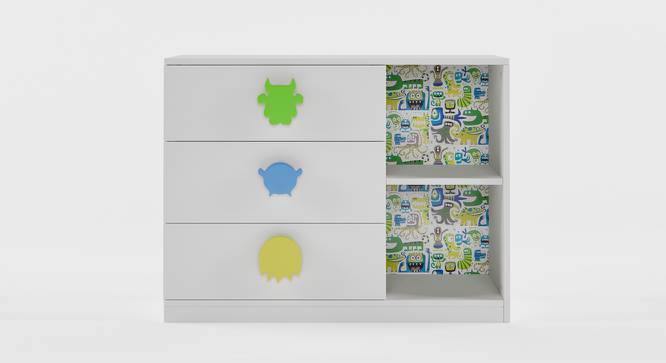 Little-Monsters Chest of Drawers (White, Matte Finish) by Urban Ladder - Front View Design 1 - 356693