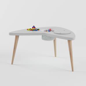 Kids Play Table Design Boomerang Table Storage - White (White, Matte Finish)