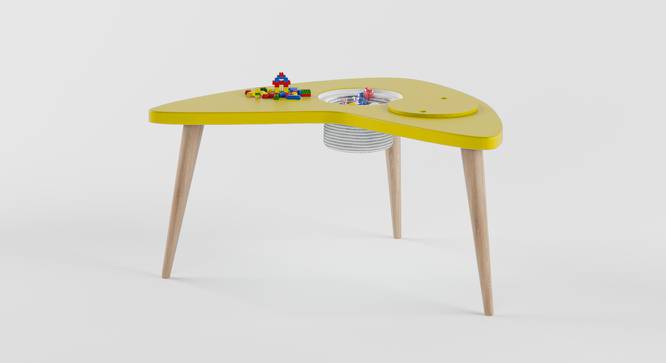 Boomerang Table Storage - Yellow (Yellow, Matte Finish) by Urban Ladder - Cross View Design 1 - 356821