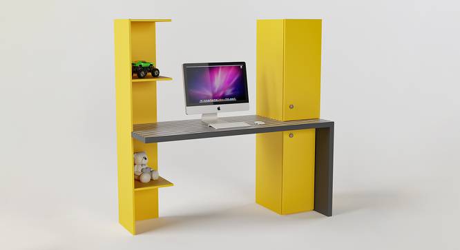 Color Block Study Table (Yellow, Matte Finish) by Urban Ladder - Cross View Design 1 - 356841
