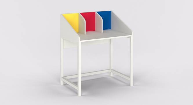 Color Play Study Table - White (White, Matte Finish) by Urban Ladder - Cross View Design 1 - 356847