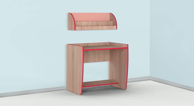 Curve Ball Study Table - Oak (Oak, Matte Finish) by Urban Ladder - Cross View Design 1 - 356865