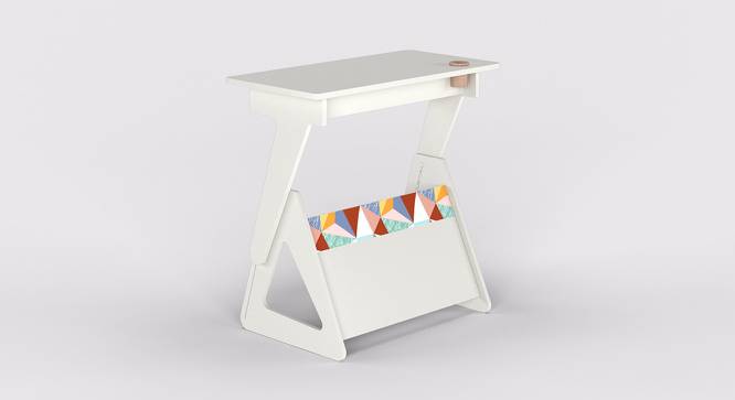 Height Adjustable Growing Up Table - White-Kids (White, Matte Finish) by Urban Ladder - Cross View Design 1 - 356877