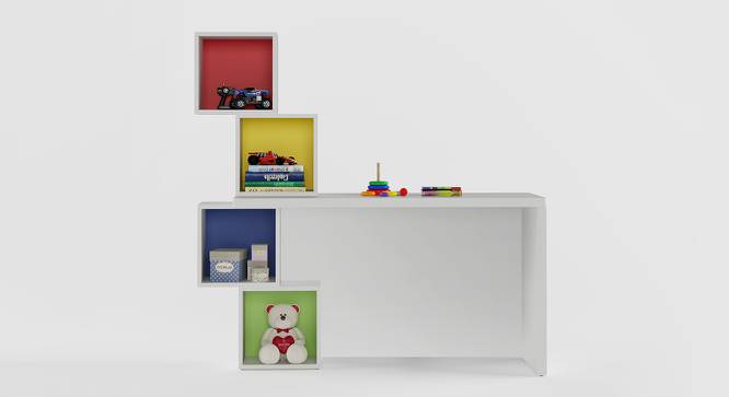 Mad Hatter Study Table (White, Matte Finish) by Urban Ladder - Front View Design 1 - 356889