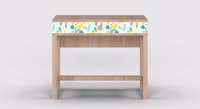 Topolino Study Table - White and Oak (Matte Finish, White and Oak) by Urban Ladder - Front View Design 1 - 356910