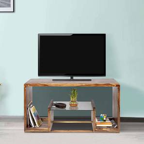 Living Storage In Greater Noida Design Allen Solid Wood Free Standing TV Unit in Teak Finish