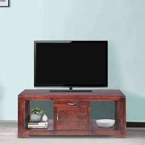 Tv Shelves Design Allen Solid Wood Free Standing TV Unit in Walnut Finish