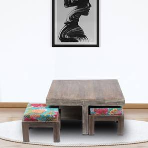 Coffee Table Design Blane Square Solid Wood Coffee Table in Antique Grey Finish