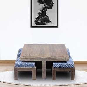 Coffee Table Design Blane Square Solid Wood Coffee Table in Antique Grey Finish